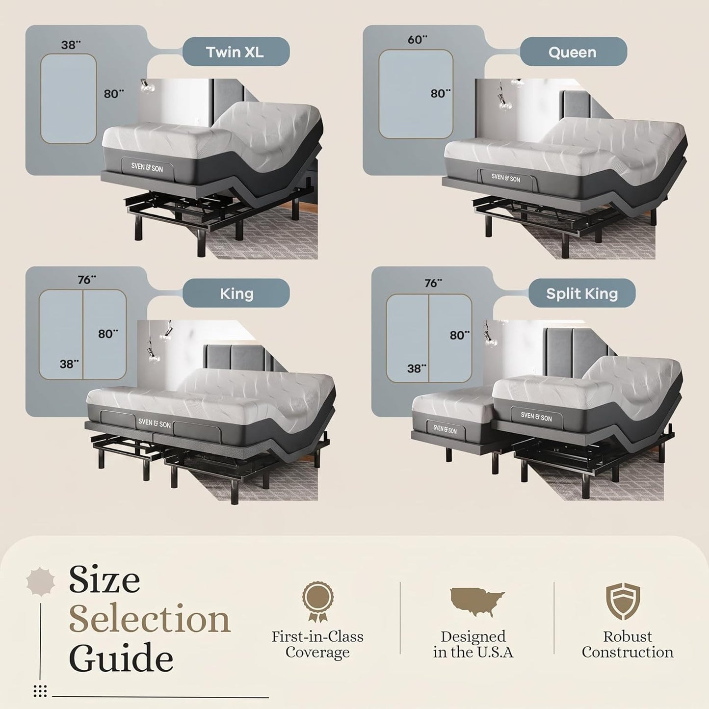 Sven & Son Classic Adjustable Bed Base