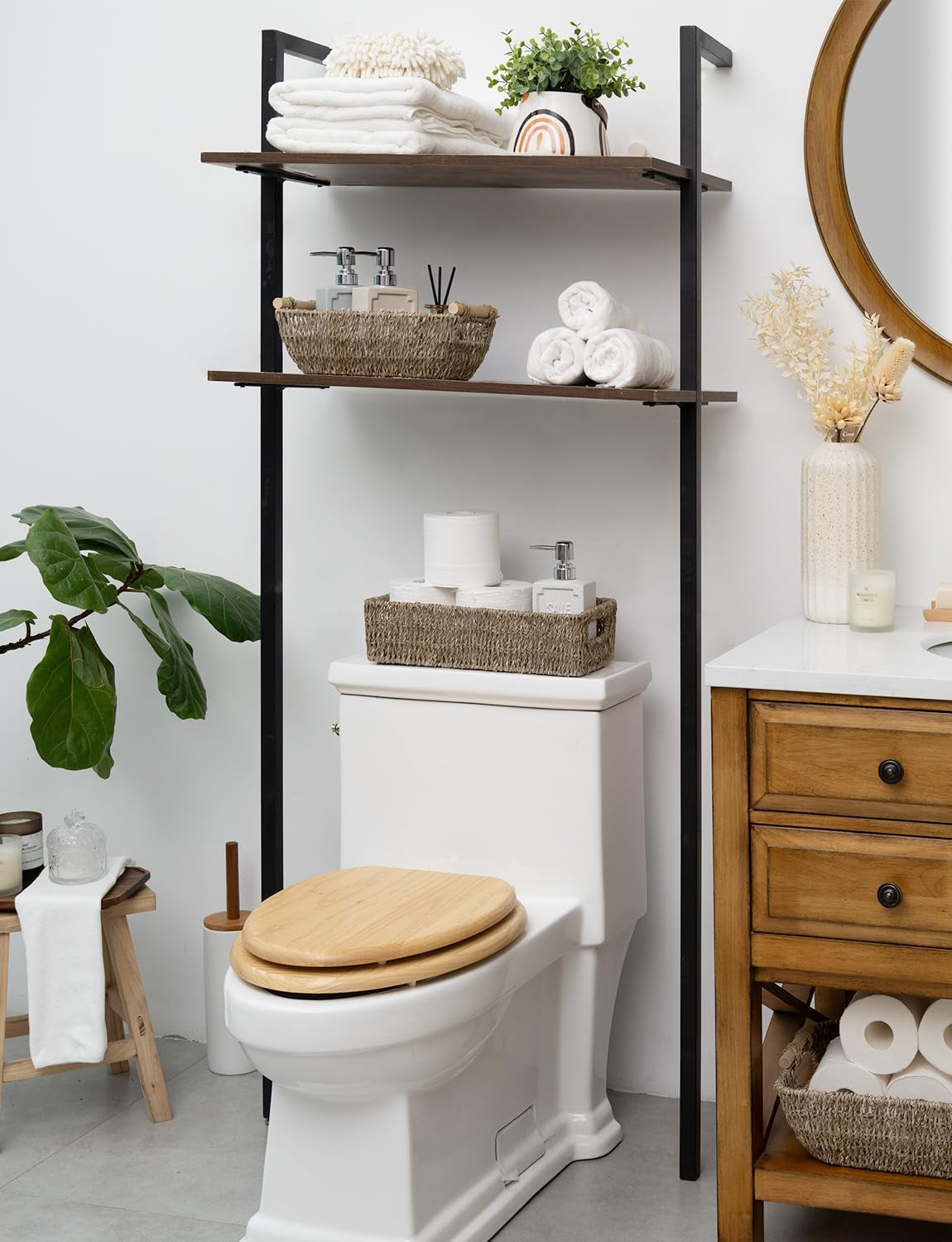 Wicker Seagrass Baskets, Toilet Basket Tank Topper 