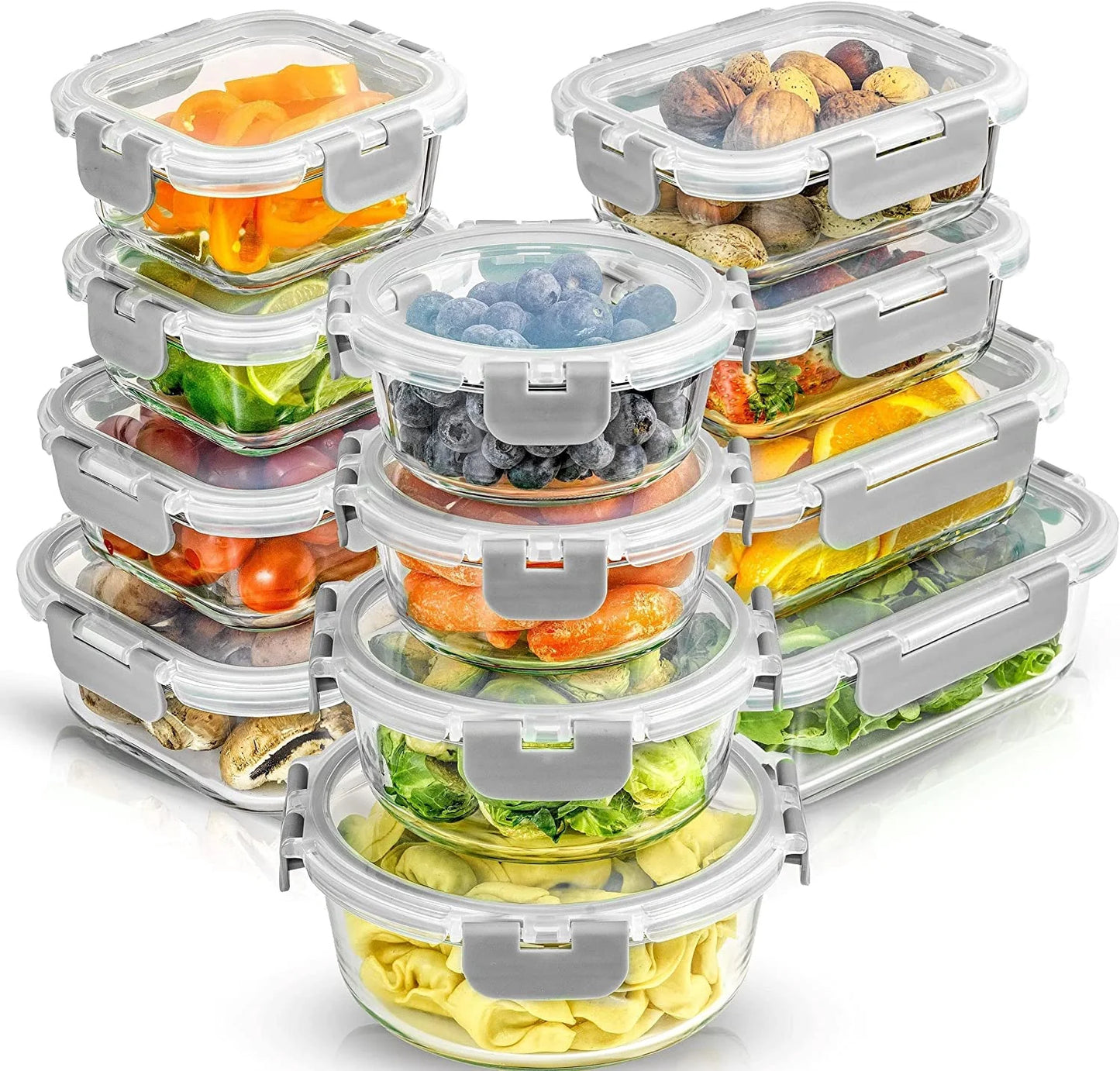 24 Piece Glass Storage Container Set 