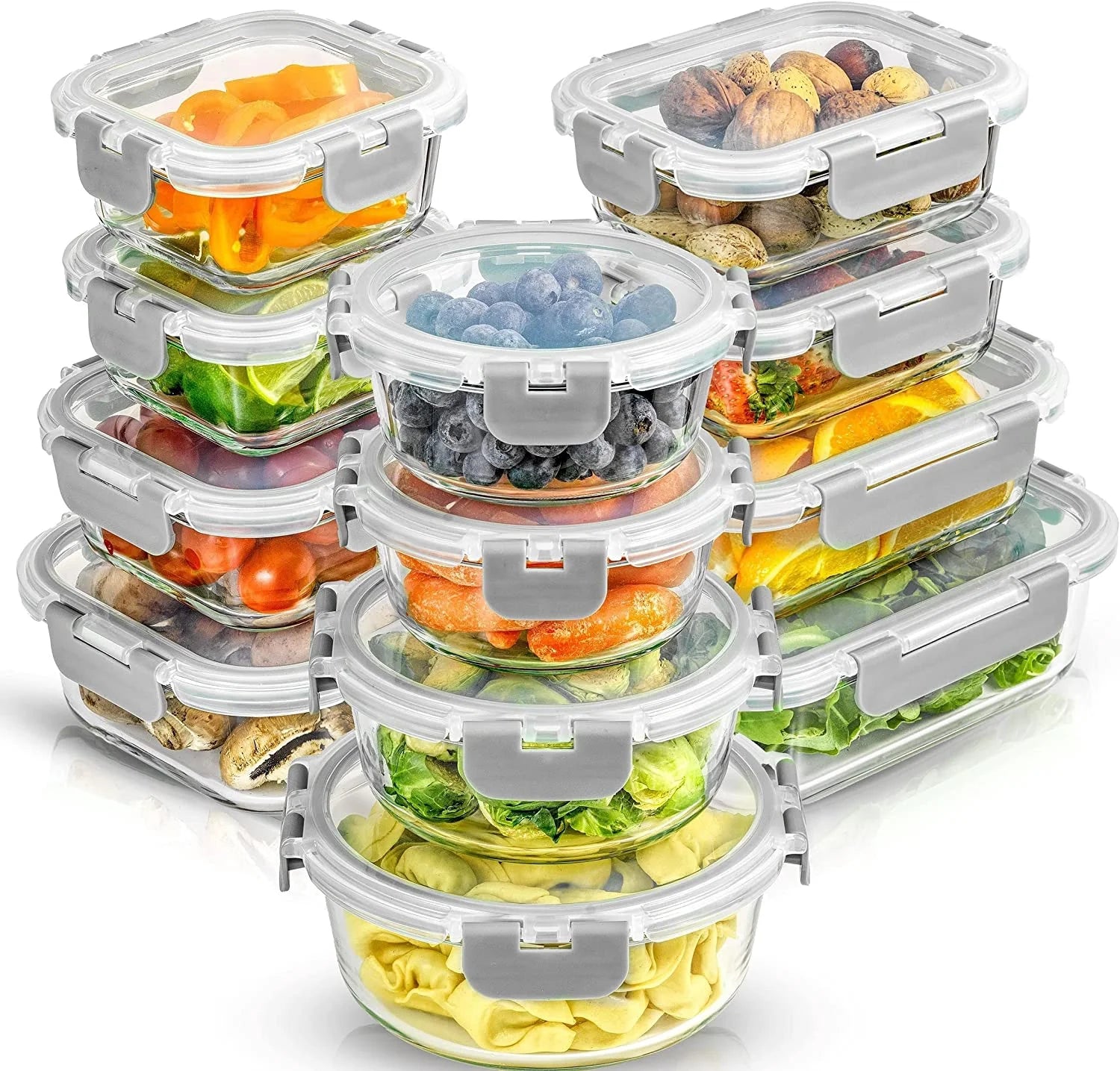 24 Piece Glass Storage Container Set 