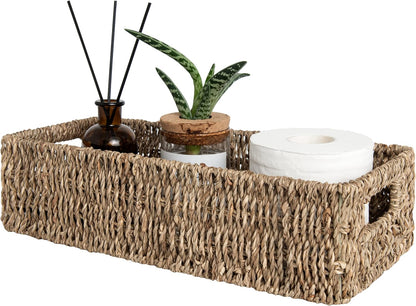Wicker Seagrass Baskets, Toilet Basket Tank Topper 
