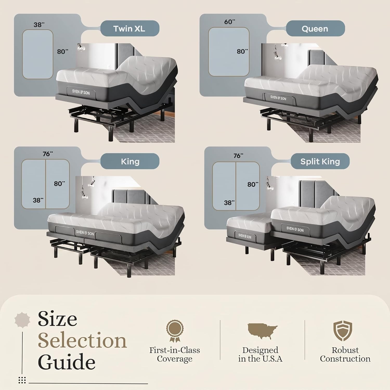 Sven & Son Classic Adjustable Bed Base